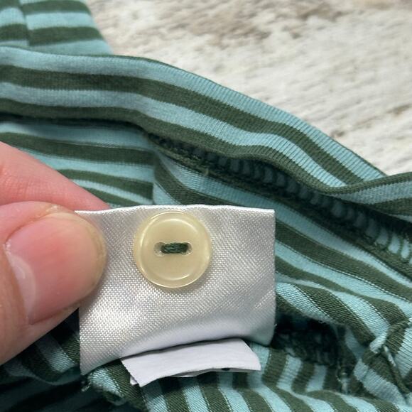 Peter Millar Polo Shirt Green Mens L Vertical Striped Seaside Wash Crown Crafted - Picture 7 of 9